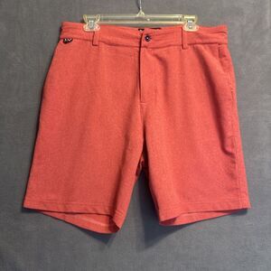 Tasc Performance Chino Shorts Mens 34‎ Red Summer Stretch Golf 8" Lowcountry